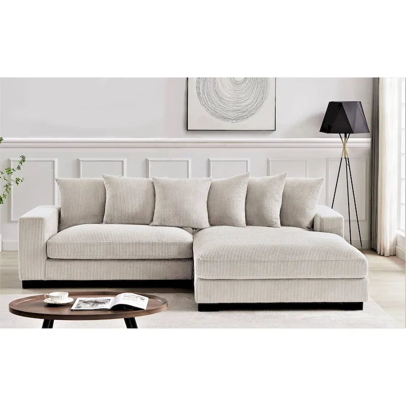 102.4 Wide Corduroy L-Shape Sectional Sofa