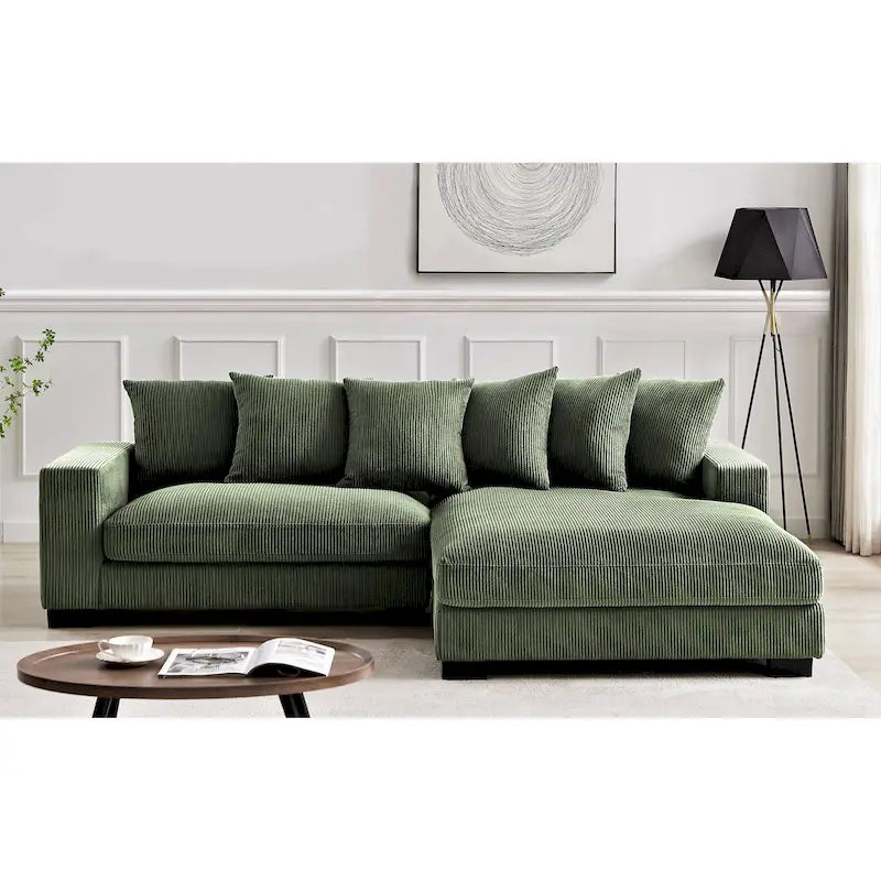 102.4 Wide Corduroy L-Shape Sectional Sofa