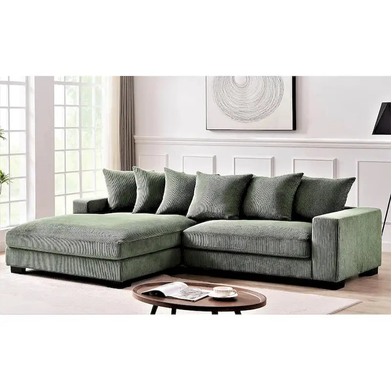 102.4 Wide Corduroy L-Shape Sectional Sofa