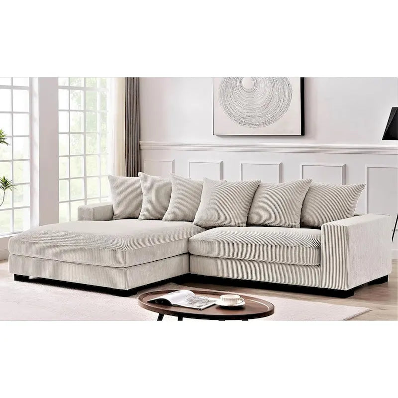 102.4 Wide Corduroy L-Shape Sectional Sofa