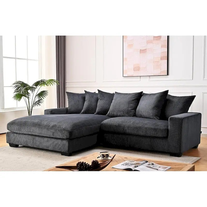 102.4 Wide Corduroy L-Shape Sectional Sofa