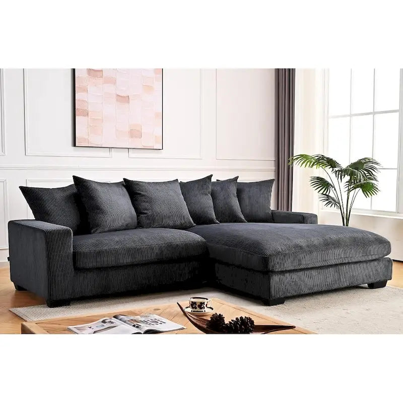 102.4 Wide Corduroy L-Shape Sectional Sofa