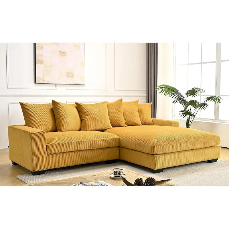 102.4 Wide Corduroy L-Shape Sectional Sofa