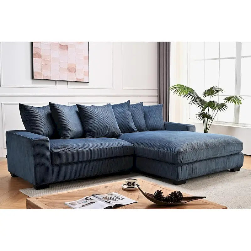 102.4 Wide Corduroy L-Shape Sectional Sofa