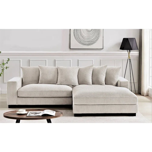 102.4 Wide Corduroy L-Shape Sectional Sofa