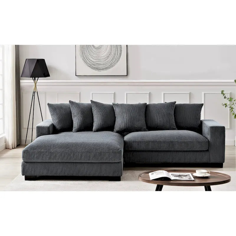 102.4 Wide Corduroy L-Shape Sectional Sofa