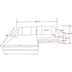 102.4 Wide Corduroy L-Shape Sectional Sofa