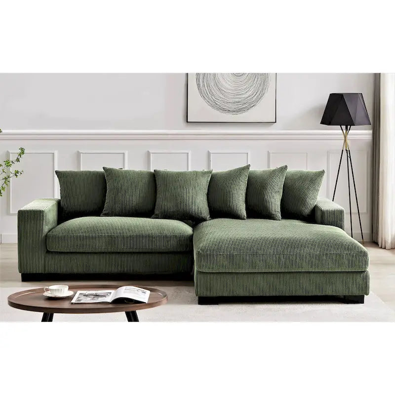 102.4 Wide Corduroy L-Shape Sectional Sofa