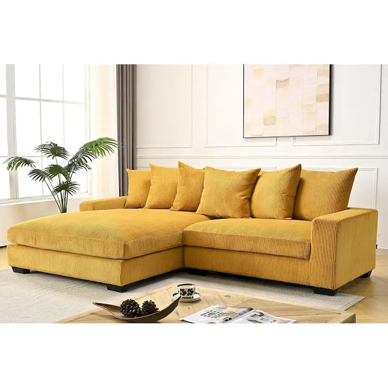 102.4 Wide Corduroy L-Shape Sectional Sofa