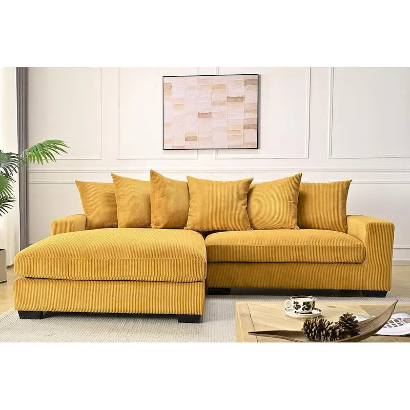 102.4 Wide Corduroy L-Shape Sectional Sofa