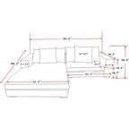 102.4 Wide Corduroy L-Shape Sectional Sofa