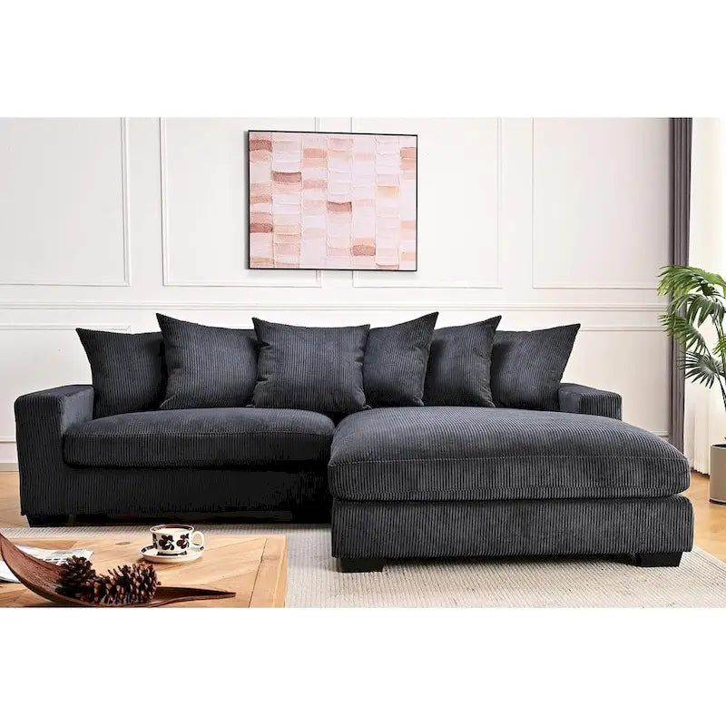 102.4 Wide Corduroy L-Shape Sectional Sofa