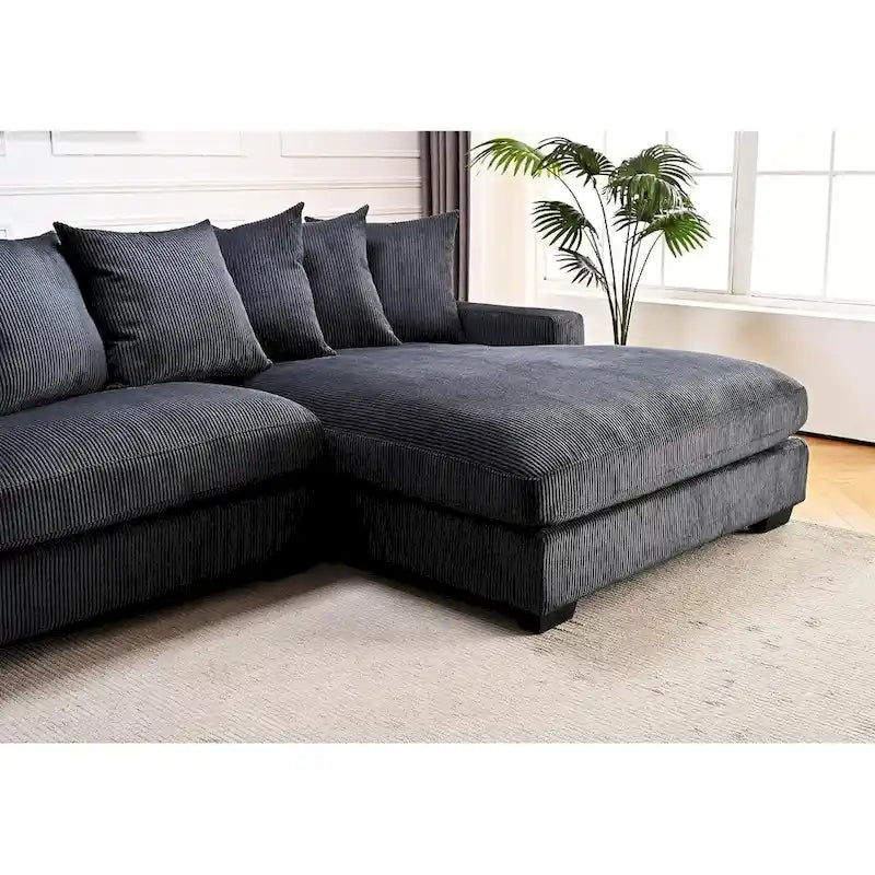 102.4 Wide Corduroy L-Shape Sectional Sofa