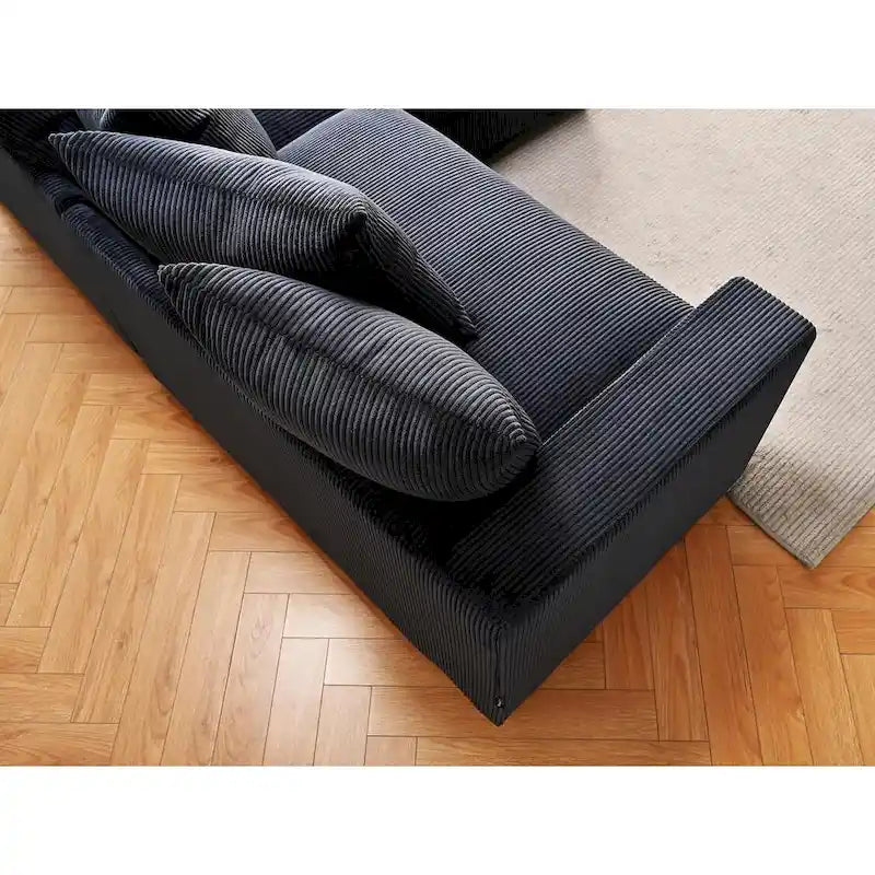 102.4 Wide Corduroy L-Shape Sectional Sofa