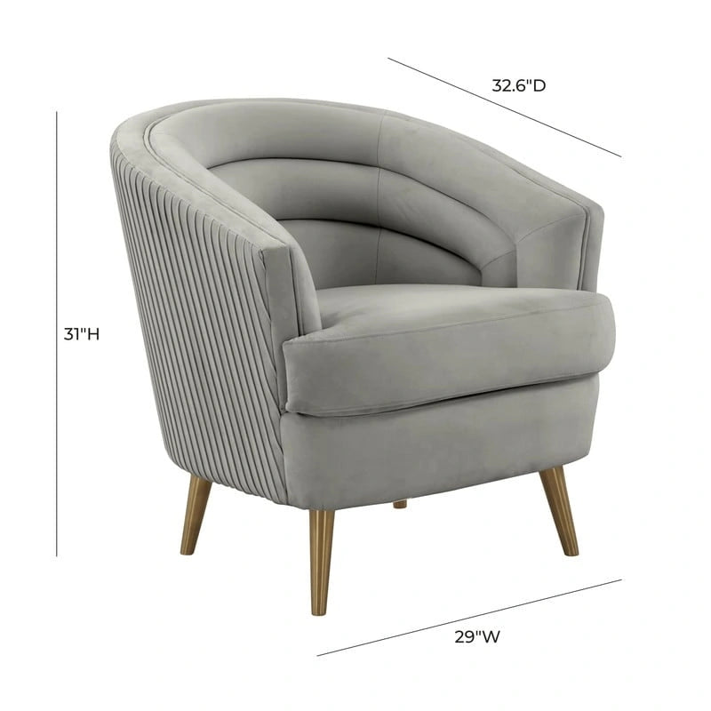 Velvet Accent Chair, 29 x 32.6 x 31 Inches