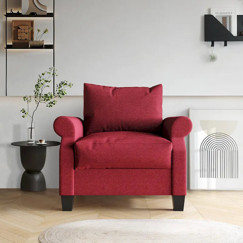 Classic Linen Upholstered Armchair