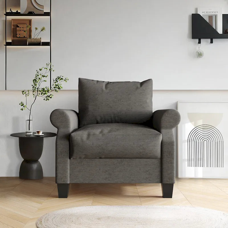 Classic Linen Upholstered Armchair