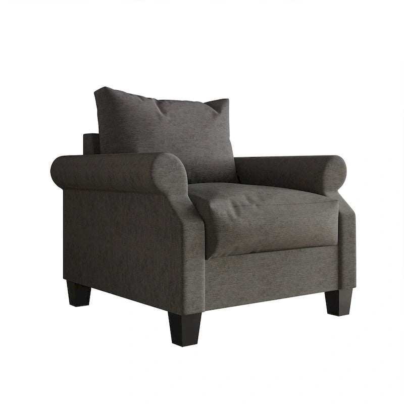 Classic Linen Upholstered Armchair
