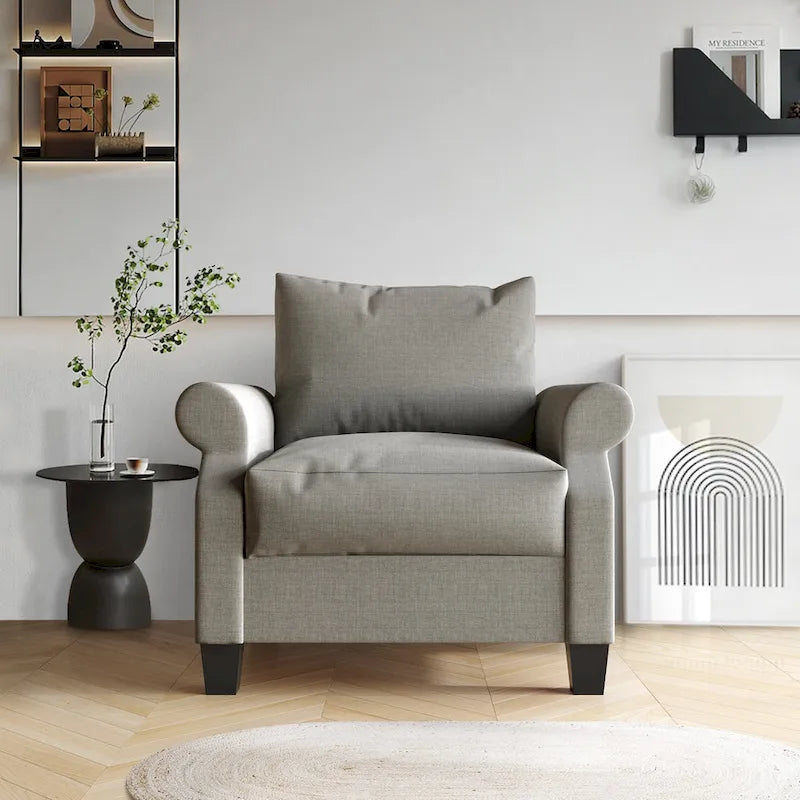Classic Linen Upholstered Armchair