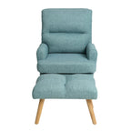 Fabric Armchair Accent Chair with Ottoman Set