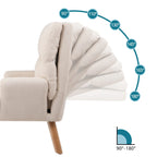 Fabric Armchair Accent Chair with Ottoman Set