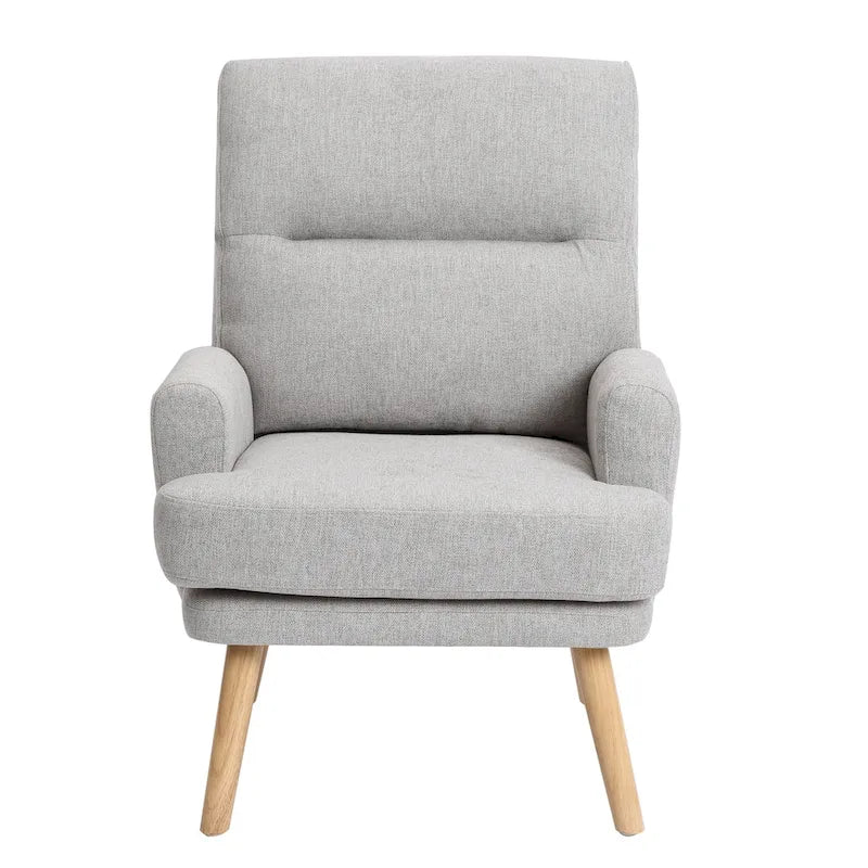 Fabric Armchair Accent Chair with Ottoman Set