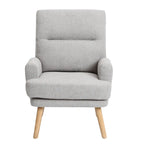 Fabric Armchair Accent Chair with Ottoman Set