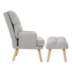 Fabric Armchair Accent Chair with Ottoman Set