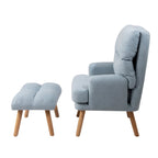 Fabric Armchair Accent Chair with Ottoman Set