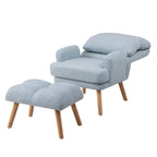 Fabric Armchair Accent Chair with Ottoman Set