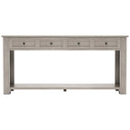 Rustic Console Table with Storage Drawers and Bottom Shelf