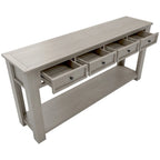 Rustic Console Table with Storage Drawers and Bottom Shelf