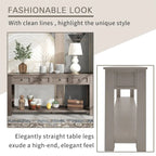 Rustic Console Table with Storage Drawers and Bottom Shelf