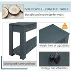 Rustic Console Table with Storage Drawers and Bottom Shelf