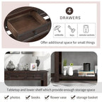 Rustic Console Table with Storage Drawers and Bottom Shelf
