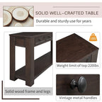 Rustic Console Table with Storage Drawers and Bottom Shelf