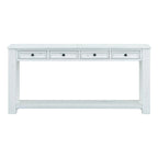 Rustic Console Table with Storage Drawers and Bottom Shelf