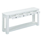 Rustic Console Table with Storage Drawers and Bottom Shelf