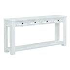 Rustic Console Table with Storage Drawers and Bottom Shelf