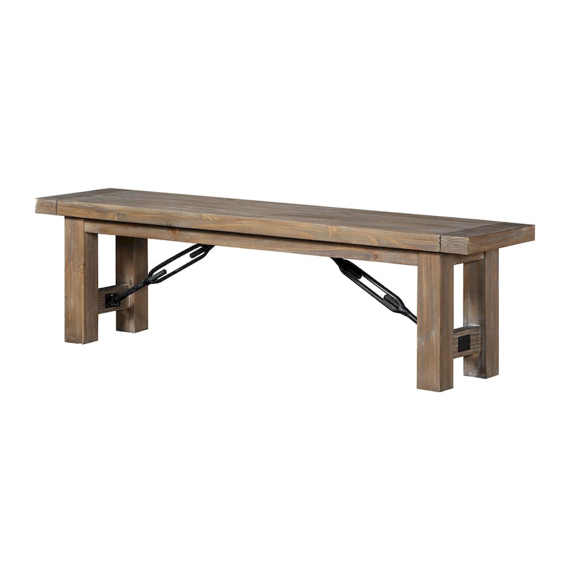 Solid Wood Dining Bench in Oak Finish