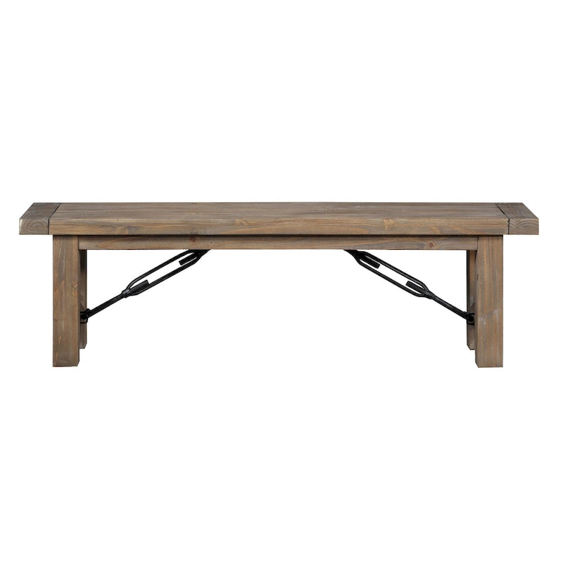 Solid Wood Dining Bench in Oak Finish