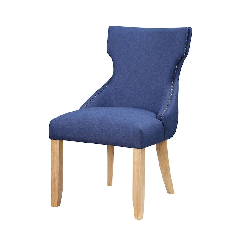 Contemporary Wood Tufted Wingback 2-Piece Side Chairs