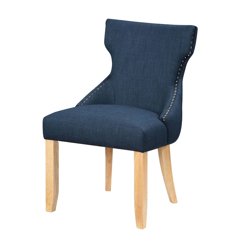 Contemporary Wood Tufted Wingback 2-Piece Side Chairs