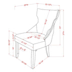 Contemporary Wood Tufted Wingback 2-Piece Side Chairs