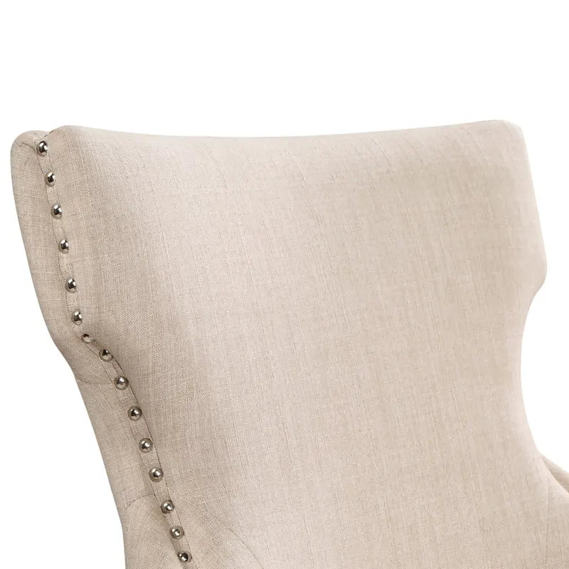 Contemporary Wood Tufted Wingback 2-Piece Side Chairs