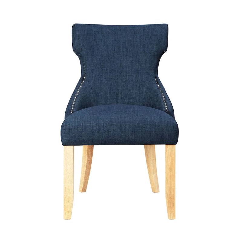 Contemporary Wood Tufted Wingback 2-Piece Side Chairs