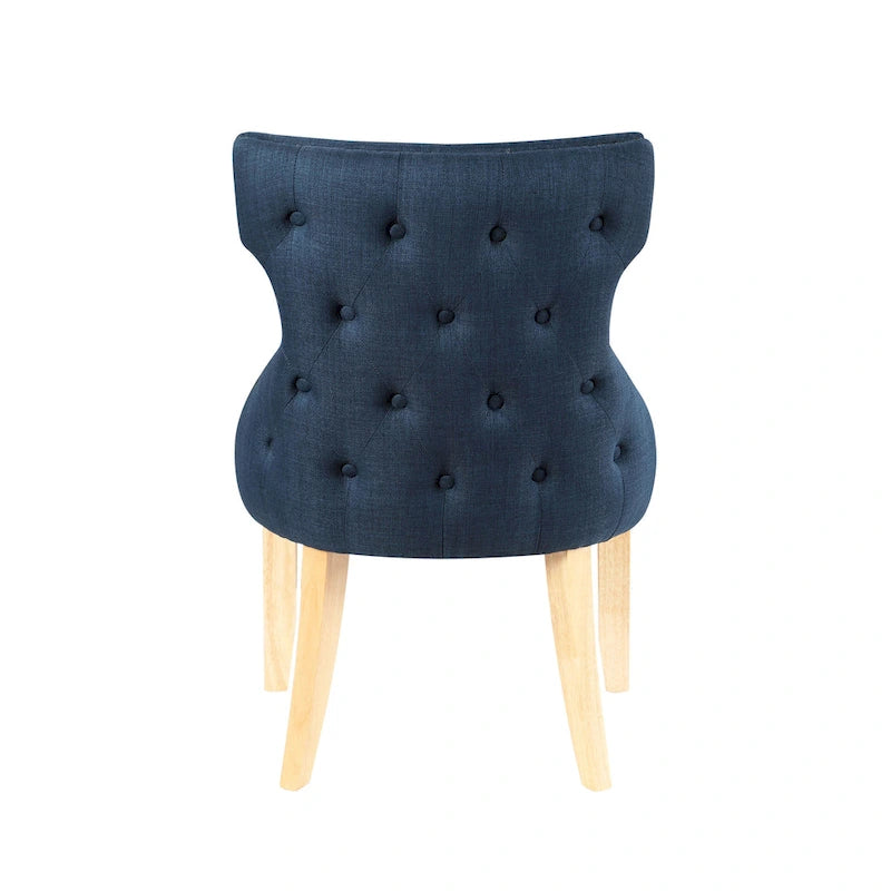 Contemporary Wood Tufted Wingback 2-Piece Side Chairs