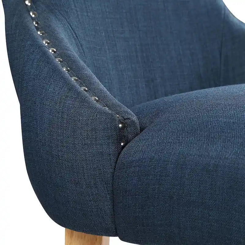 Contemporary Wood Tufted Wingback 2-Piece Side Chairs