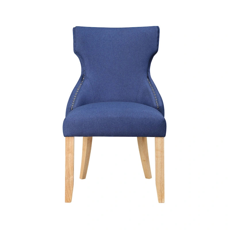 Contemporary Wood Tufted Wingback 2-Piece Side Chairs