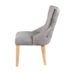 Contemporary Wood Tufted Wingback 2-Piece Side Chairs